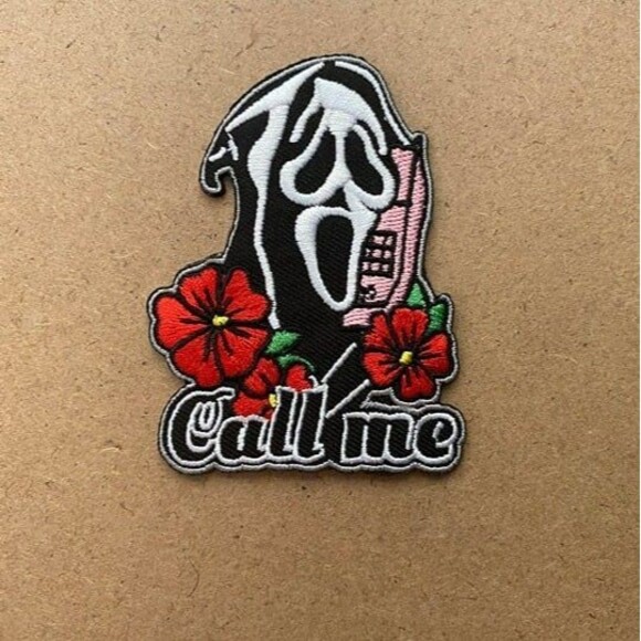 Scream Ghostface Call Me Iron on Patch - Picture 1 of 1